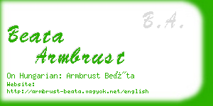 beata armbrust business card